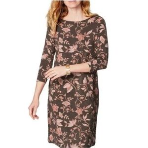 J. Jill Womens Medium Dress Floral Stretch Jersey knit Stretch Shall OV Dress